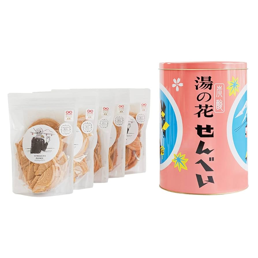 Amazon.co.jp: 日の出屋製菓 湯の花せんべい BIG缶 割れせん 5袋
